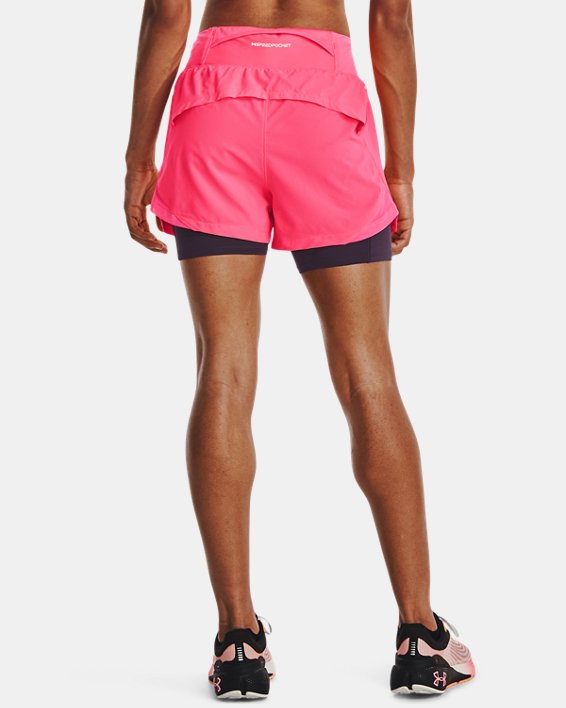 Women's UA Run Stamina 2-in-1 Shorts, Pink, pdpMainDesktop image number 1